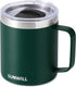 SUNWILL Travel Coffee Mug with Lid, Insulated Cup with Handle, 14 oz Stainless Steel Tumbler for Camping, Office, Outdoor, Powder Coated Forest Gr...
