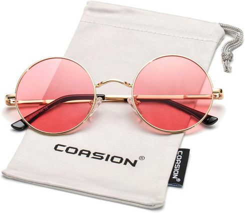 COASION Retro Small Round Polarized Sunglasses for Women Men Circle UV400 Sun Glasses...