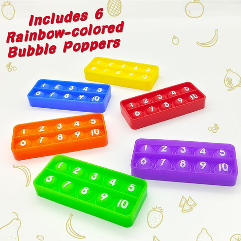 Ten Frame Pop Board, Fidgets for Classroom, Quiet Sensory Toys Bubble Poppers, Pop for Counting Math, Focus Tools for Kids, Montessori Educational...