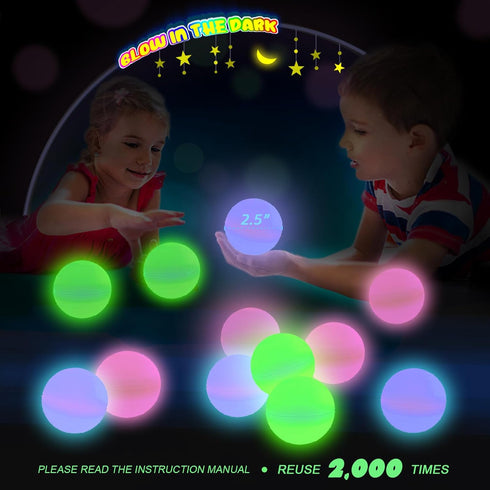 Reusable Water Balloons 12 Glow in The Dark Water Balls Latex-Free Silicone Water Splash Ball with Mesh Bag Quick-Fill Water Bomb for Kids Teens S...