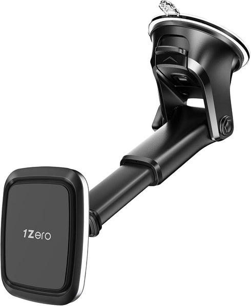 1Zero Magnetic Phone Car Mount with Quick Extension Telescopic Arm, Hands-Free Windshield Dashboard Cell Phone Holder for Car Compatible with iPho...