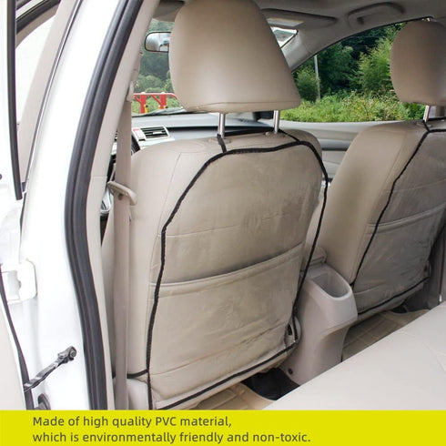 Kick Mats Back Seat Protector, 2 Pack Car Seat Protector Transparent Back Seat Protector for Kids, Made with Waterproof Material, Large Size Back ...
