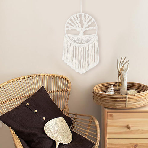 FREEBLOSS DIY Macrame Tree of Life Wall Hanging Kit Macrame Tapestry Wall Hanging Tree of Life Dreamcatcher Wall Hanging Decor for Living Room Mac...