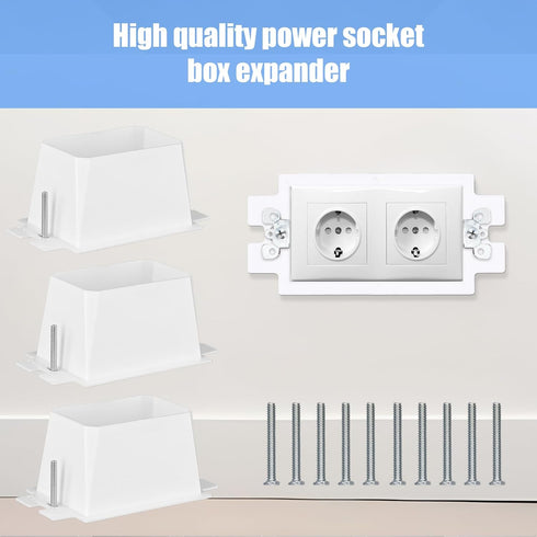 12pcs BE1-12(1 Gang) Electrical Outlet Box Extender, Single Gang Box Extender with 24pcs Screws Power Switch Heavy Duty Outlet Extension Box Acces...