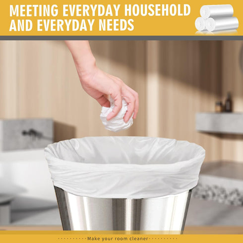 105 Count Small Trash Bags, 4 Gallon Garbage Can Liners - Unscented Wastebasket Trash Bags for Bathroom, Kitchen, Bedroom, (15 Liter)...