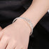 Sterling Silver Adjustable Wire Bracelet, Fashion Bangle Cuff Bracelet with beads at wire ends, Specail Follower Mesh Pattern on The Wire Middle F...