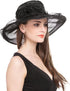 Lucky Leaf Women Kentucky Derby Church Cap Wide Brim Summer Sun Hat for Party Wedding (New Black)...