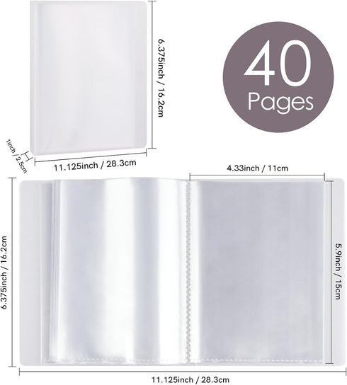 80Pages/ 2Set A6 Clear Stamps Storage Embossing Folder Storage Photo Storage Album Seal Bags Storage Keeper Cards Folder Storage Bag for DIY Scrap...