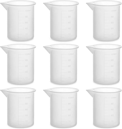 Gartful 100ml Resin Measuring Cups, 9PCS 3 oz Graduated Silicone Resin Mixing Cups, Reusable Stir and Pour Tools for Epoxy Resin, Jewelry Casting ...