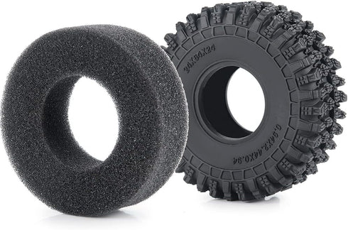 4Pcs RC Tires Terrain Rubber Tires for 1/18 Tra-xxa Trx4m Axial SCX24 RC Crawler Car Upgrade...