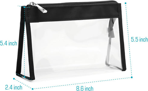 Cambond Clear Makeup Bags, Waterproof TSA Approved Toiletry Bag Clear Travel Bags Clear Cosmetics Bag for Vacation, Clear Pencil Case Stationary O...
