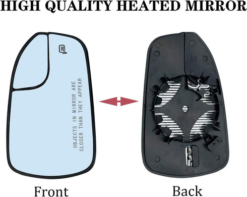 Passenger Right Side Mirror Replacement for 2013 2014 2015 2016 2017 2018 2019 2020 Ford Fusion Side Mirror Glass - Side View Heated Convex Mirror...