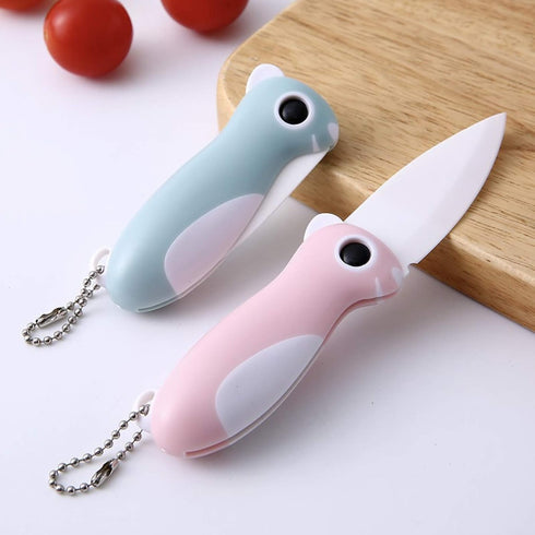 Ceramic Paring Knife, Pocket Knife Folding Knife, Super Sharp Blade only 2.3 inch, Fruit Peeling Vegetable Cutting, Easy-to-Carry (Blue)...