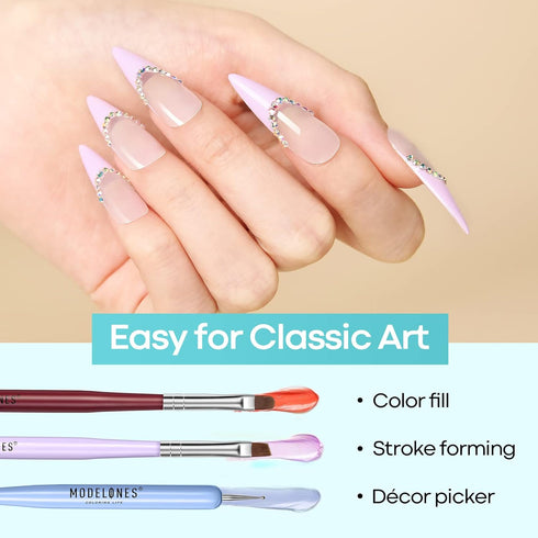 Modelones Nail Art Brush Set, Nail Art Tools with Nail Polish Brush, Nail Extension Gel Brush, Nail Liner Brush, Nail Carved Brush, Nail Dotting P...