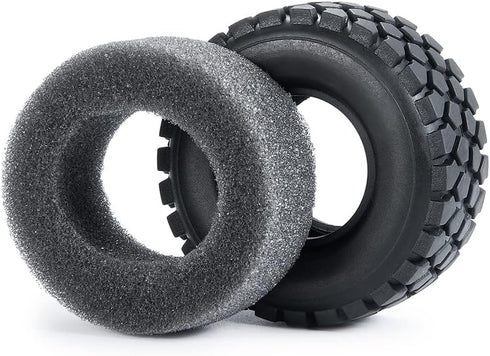 RCLIONS 4pcs Rubber Micro 1" RC Wheel Tyres Tires with Foam Insert for All 1/24 Axial SCX24 AXI00001,AXI00002,AXI90081 Deadbolt RC Crawler Truck C...