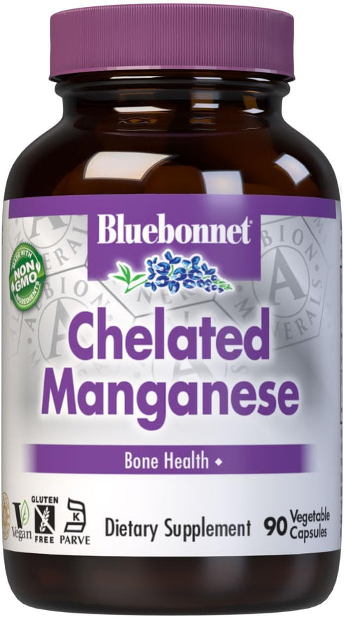 BlueBonnet Nutrition Albion Chelated Manganese, Amino Acid Chelate, Soy, Dairy & Gluten-Free, Non-GMO, Kosher Certified, Vegan, 90 Count...