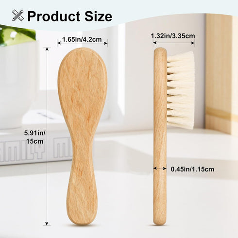 Baby Hair Brush, Wooden Goat Bristles Hair Brush for Newborns & Toddlers, Ideal for Cradle Cap, Perfect Baby Registry Gift, Hypoallergenic, 1 Coun...