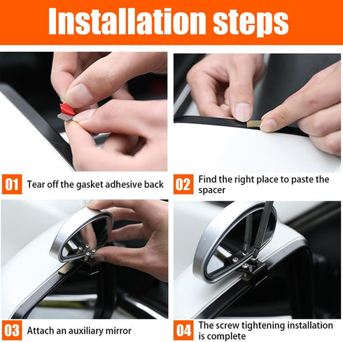 Blind Spot Mirror for Car, HD Glass Adjustable Convex Rear View Mirror, Auto Exterior Accessories Auxiliary, Universal Rectangle Wide Angle Blind ...