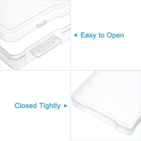 PATIKIL 5x7 Photo Storage Box, 4 Pack Photo Boxes Storage Photo Organizer Cases Storage Container Picture Boxes Plastic for 5x7 Pictures Sticker S...