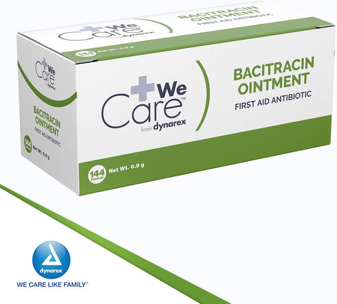 Dynarex Bacitracin Topical Ointment USP - First Response Wound Care Supplies for Minor Cuts, Scrapes & Burns - Helps Keep Wounds Clean - 1 Box of ...