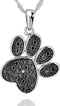 925 Sterling Silver Cubic Zirconia Animal Kitten Cat Paw Print Dolphin Pendant Necklace 17" / 18" Chain (Paw Print)...