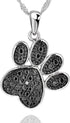 925 Sterling Silver Cubic Zirconia Animal Kitten Cat Paw Print Dolphin Pendant Necklace 17" / 18" Chain (Paw Print)...