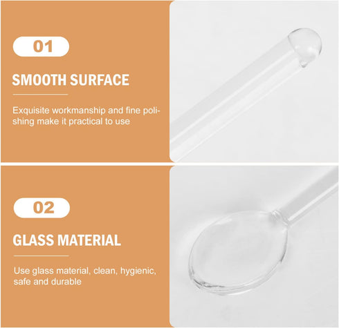 DOITOOL 6Pcs Clear Glass Espresso Spoons Teaspoons, Glass Stirring Spoons Coffee Mixing Spoons Coffee Tea Stirrers for Home Bar Party, 5.58...