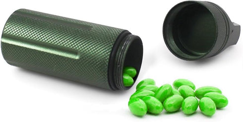 SENHAI Air-Tight EDC Accessory Case Waterproof Pill Capsule Fob Bottle, 2 Pack Aluminum Outdoor Dry Containers Match Seal Storage Case, with 2 Loc...