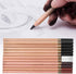 12PCS 4 Colors Sketching Pencils Wooden Charcoal Drawing Pencil Art Supplies with Gift Box for Art Students, Beginners, Professional Painter, Whit...