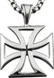 CHOPPER IRON MALTESE CROSS SOLID STAINLESS STEEL MENS CHARM PENDANT NECKLACE PP6...
