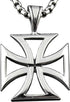 CHOPPER IRON MALTESE CROSS SOLID STAINLESS STEEL MENS CHARM PENDANT NECKLACE PP6...