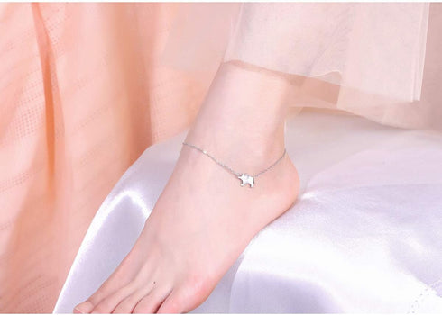 Ladytree S925 Sterling Silver Lovely Elephant Ankle Foot Bracelet Anklet for Women Jewelry...