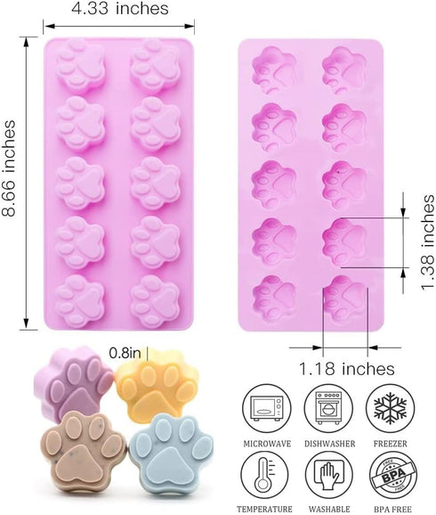 Silicone Molds Puppy Dog Paw and Bone, Non-Stick Food Grade Silicone Molds for Chocolate, Candy, Jelly, Ice Cube, Dog Treats, Cupcake Baking Mould...