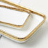 10 * 5" Granite Texture Fine Porcelain White Tray with Golden Edge,Decorative Vanity Tray for bathroom. for Jewelry storage, Ring & Key Holder, Ba...