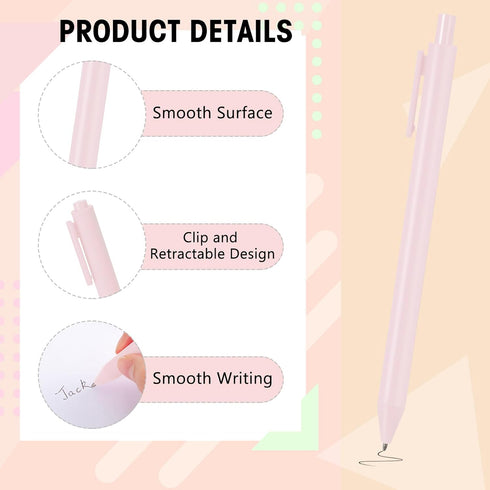 Fulmoon 50 Pcs Ballpoint Pens Bulk Retractable Comfortable Writing Pens Cute Back to School Supplies in Medium Point 1.0 mm for Teacher Student Br...