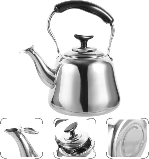 Luxshiny 1pc Chirping Kettle Hiking Tea Kettle Whistling Tea Kettle Loose Leaf Tea Kettle Stoveto Gas Stove Top Teapot Stove Teapot Stainless Stee...