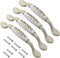 WMYCONGCONG 4 PCS Cabinet Handle Pull 5" Ceramic Drawer Pulls European Style Handles for Kitchen Bathroom Cabinets Cupboard Dresser...