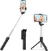 Selfie Stick with Tripod Stand and Wireless Remote, Compatible with Phones, Live Streaming and Photography (Black)...