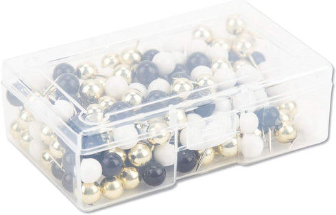 U Brands Sphere Push Pins, Black, White and Gold, 200-Count...