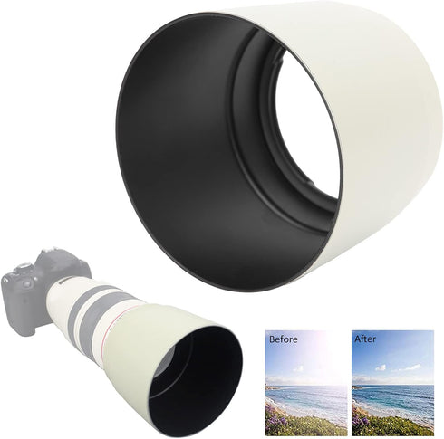 Zyyini Lens Hood, ET-83C ABS White Reversible Camera Lens Shade Digital SLR Camera Lens Sun Shade,for EF 100-400mm f/4.5-5.6L is USM Lens...