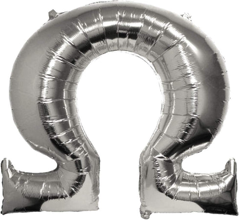 Sorority Shop Omega - Greek Letter Balloon - Large 33" x 30" Silver Foil Balloon For Celebrations, Parties, Sororities and Fraternities...