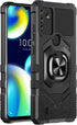 for Wiko Voix Case with Screen Protector,Built-in Magnetic Car Ring Stand,Full Body Protection Frosted PC Back Soft TPU Bumper Raised Corner Edge ...