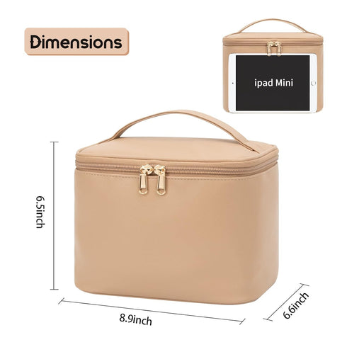 Makeup Bag, Large Capacity Make Up Bag for Cosmetics Vertical Storage,Toiletry Bag for Skincare Makeup Organizer Bag for Travel,With Makeup Brushe...