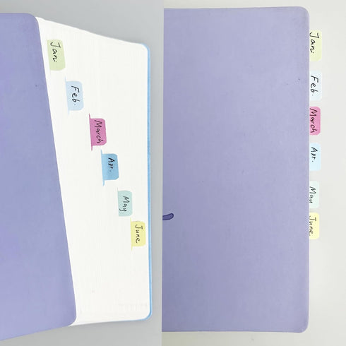 Sticky Index Tabs 20 Sheets in 12 Colors, Writable Sticky Notes Flags Paper Blank Monthly Tabs Planner Stickers Double Sided Page Markers Book Tab...