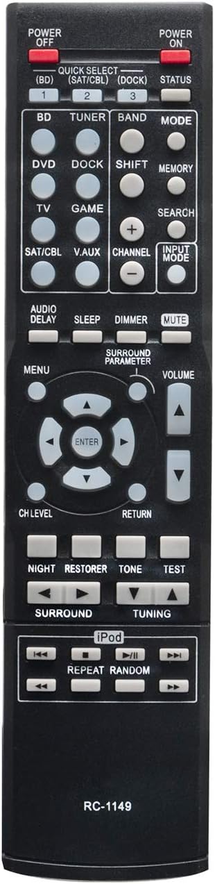RC-1149 RC1149 Replace Remote Control fit for Denon AV Surround Stereo Receiver AVR-391 DHT-391XP AVR-1311 AVR391 DHT391XP AVR1311...