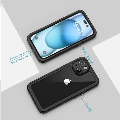 Lanhiem for iPhone 15 Case, IP68 Waterproof Dustproof Shockproof Cases with Built-in Screen Protector, 360 Full Body Protective Heavy Duty Rugged ...