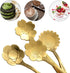 AnSaw 8 Piece Flower Scoop Set, Stainless Steel Reusable Tea Scoops Cake Spoon Set for Tea Parties (4.9 Inch, Gold)...