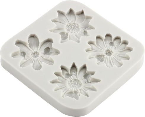 Daisy Chrysanthemum Flower Silicone Mold Flower Fondant Cake Chocolate Mold For Sugar Cake Decorating Cupcake Topper Candy Gum Paste Polymer Clay...