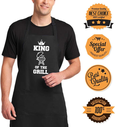 Funny Aprons for Couple, His and Hers Aprons Set, Kitchen Aprons with 2 Pockets for Cooking Grilling Baking, Anniversary Wedding Bridal Shower Bir...