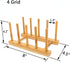 2 Pcs Household Kitchen Natural Bamboo Drain Dish Rack, Multifunctional Cup and Book Storage Rack, 8"(L) x 4.5"(W) x 4.2"(H), 6"(L) x 4.5"(W) x 4....